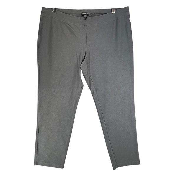 Eileen Fisher Pants - Eileen Fisher Women's Gray Viscose Blend Knit Pull On Cropped‎ Pants Trousers XL